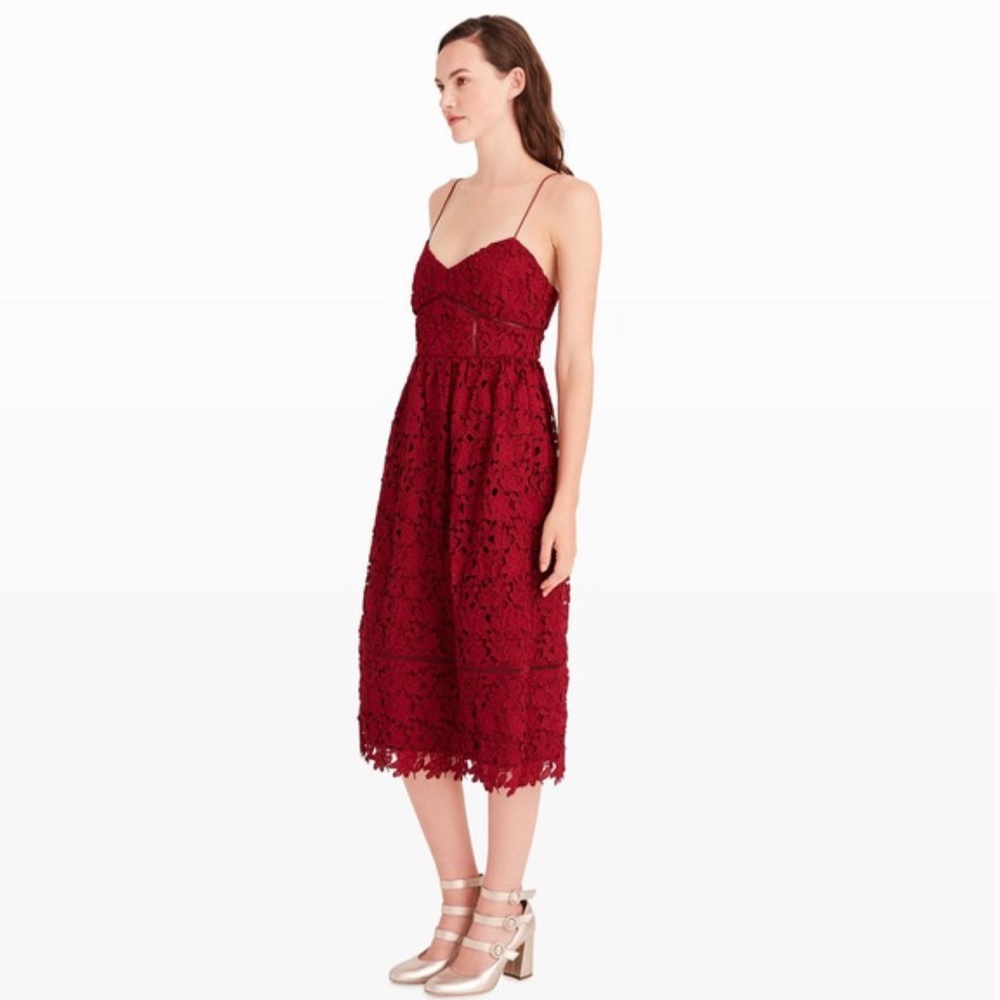 Club Monaco Burgundy Lace Midi Dress